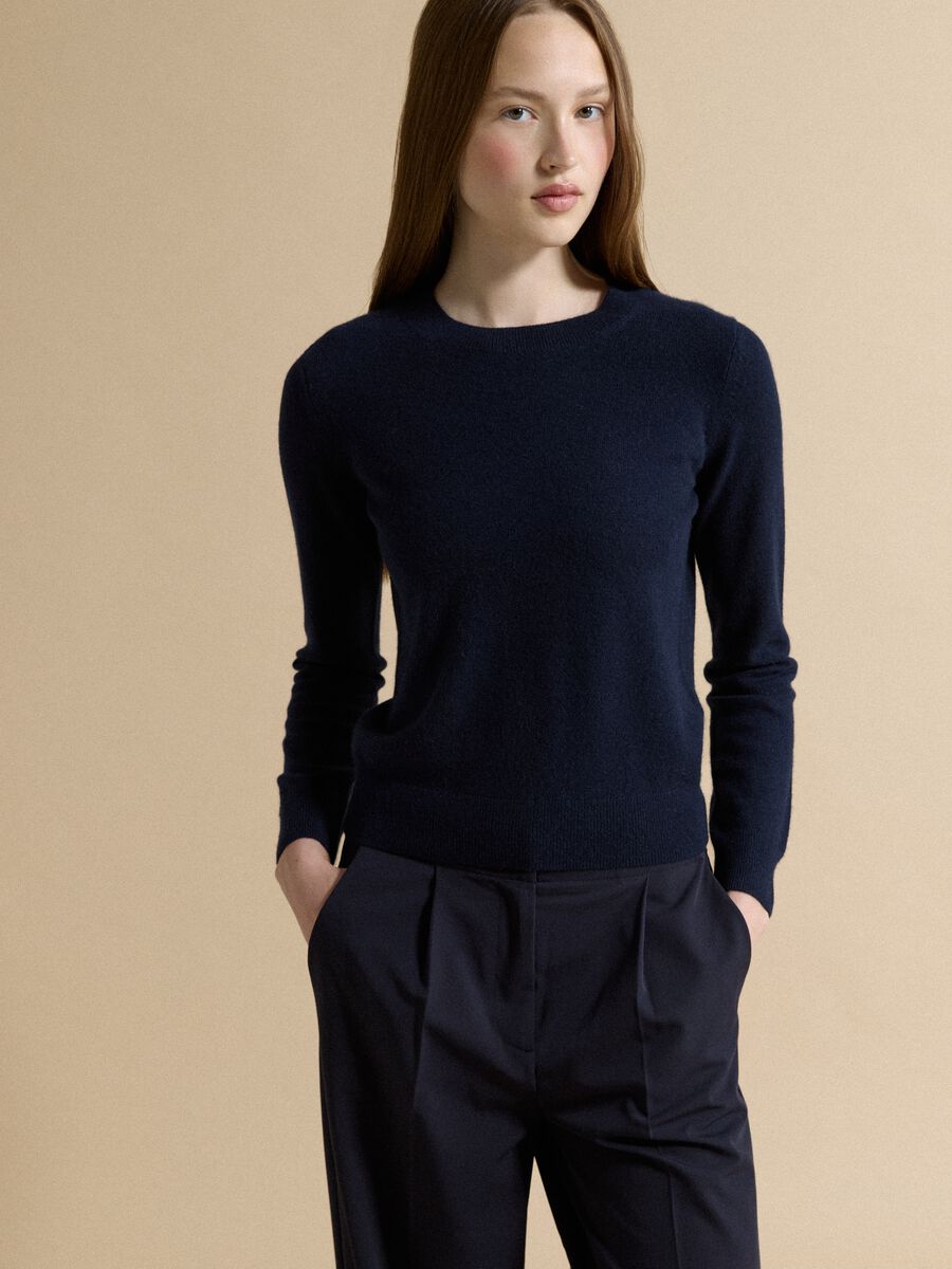 Blue pure cashmere crew-neck jumper_1