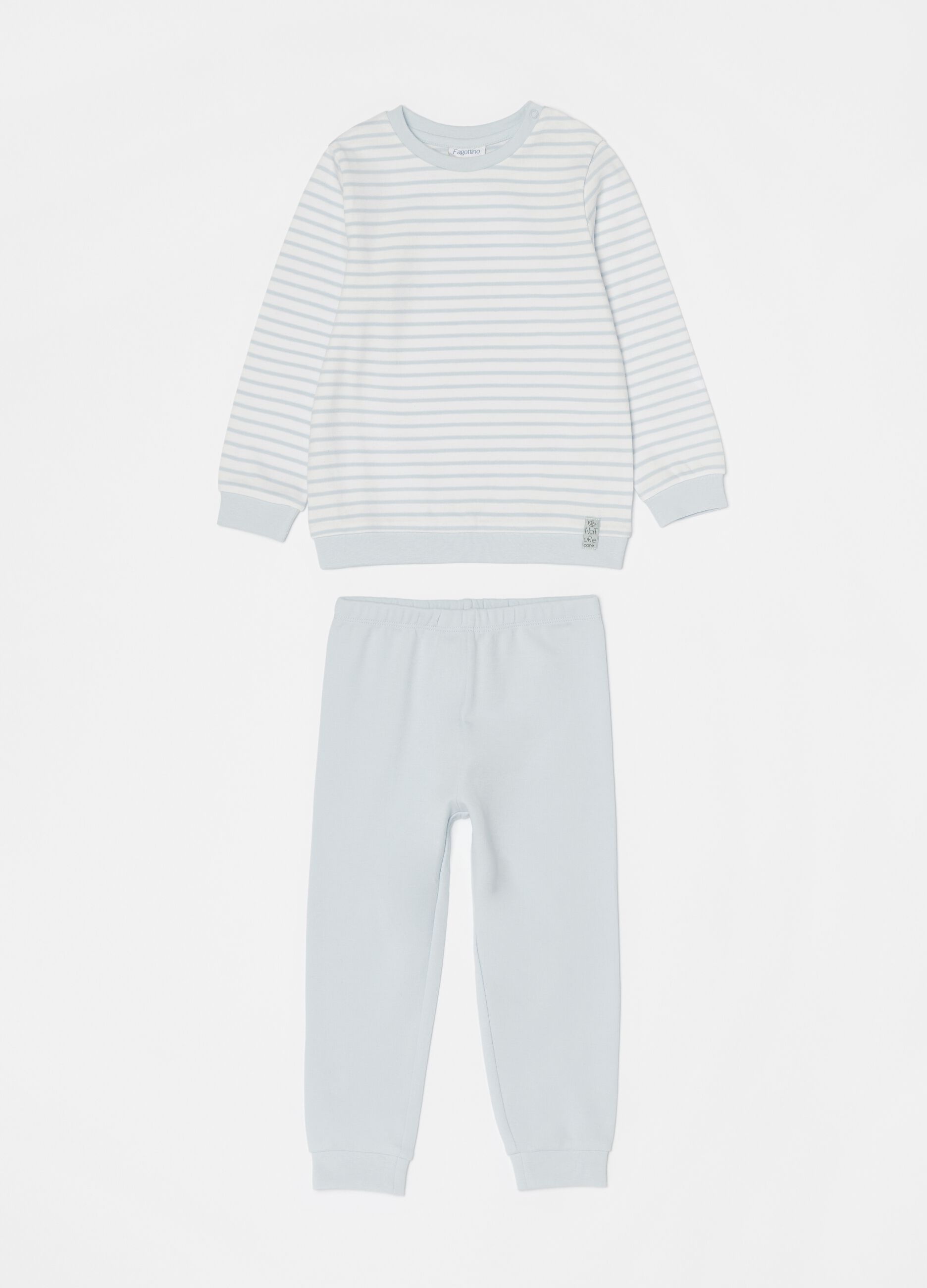 Long 100% cotton pyjamas with stripes