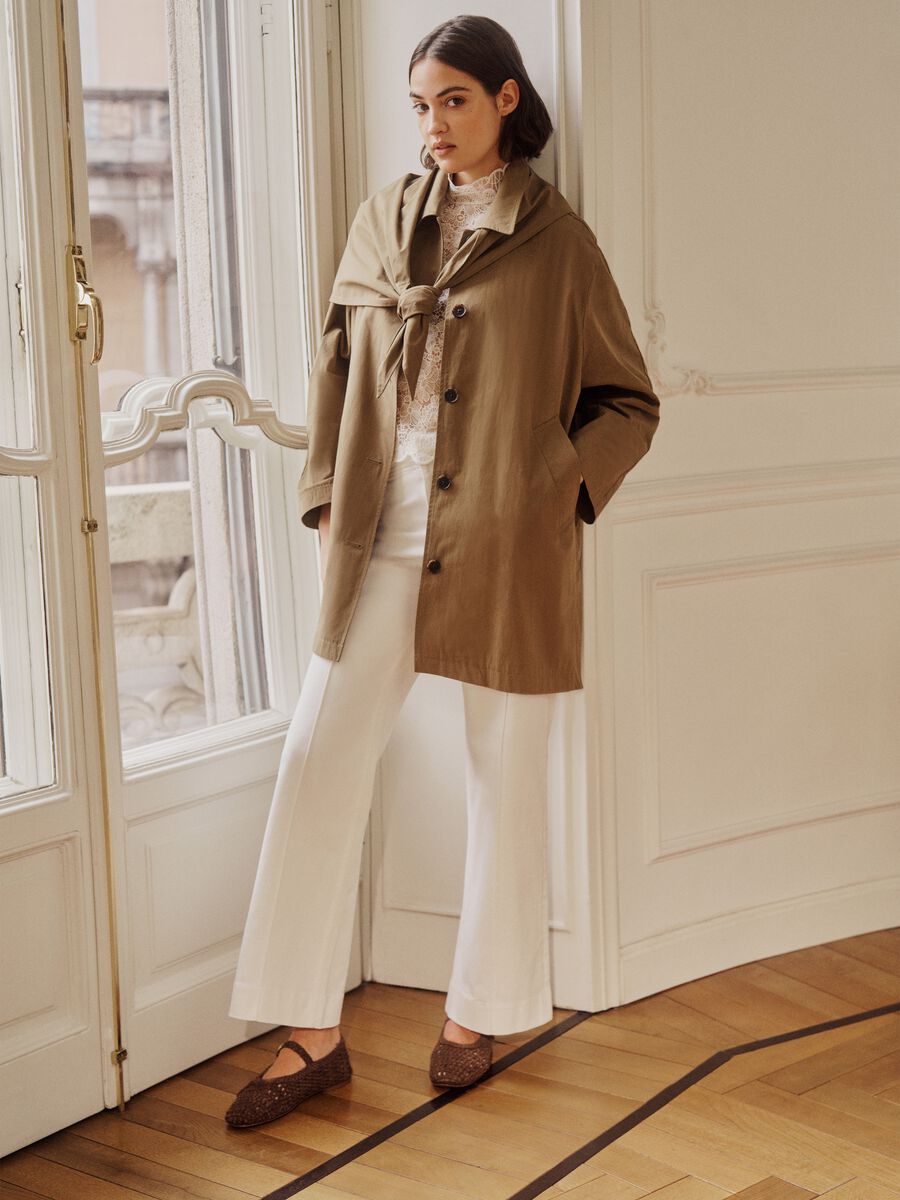 Brown pure cotton raincoat_0