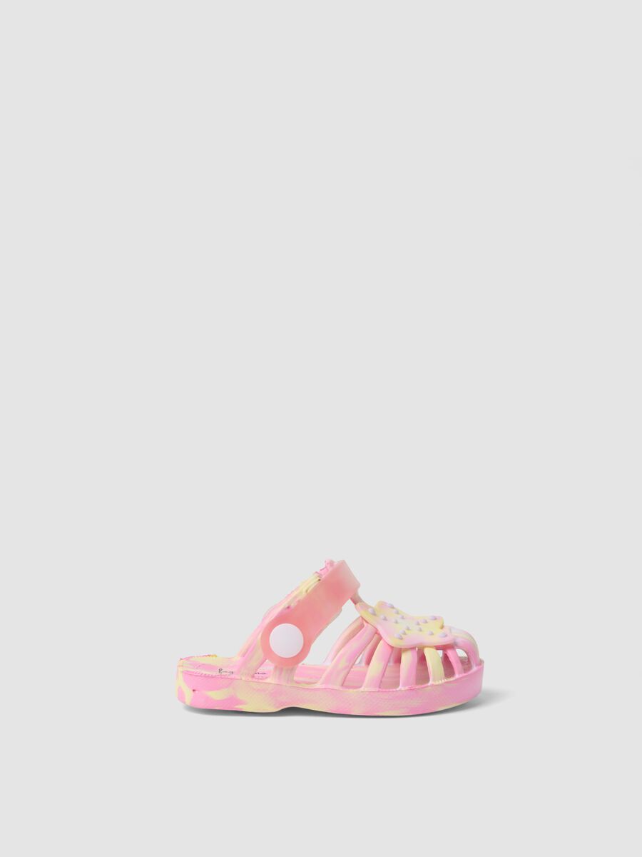 Yellow and pink baby girls&rsquo; sandals with decorative star_0
