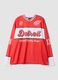 T-shirt rouge et blanc style hockey avec imprim&eacute; Detroit Red Wings_0