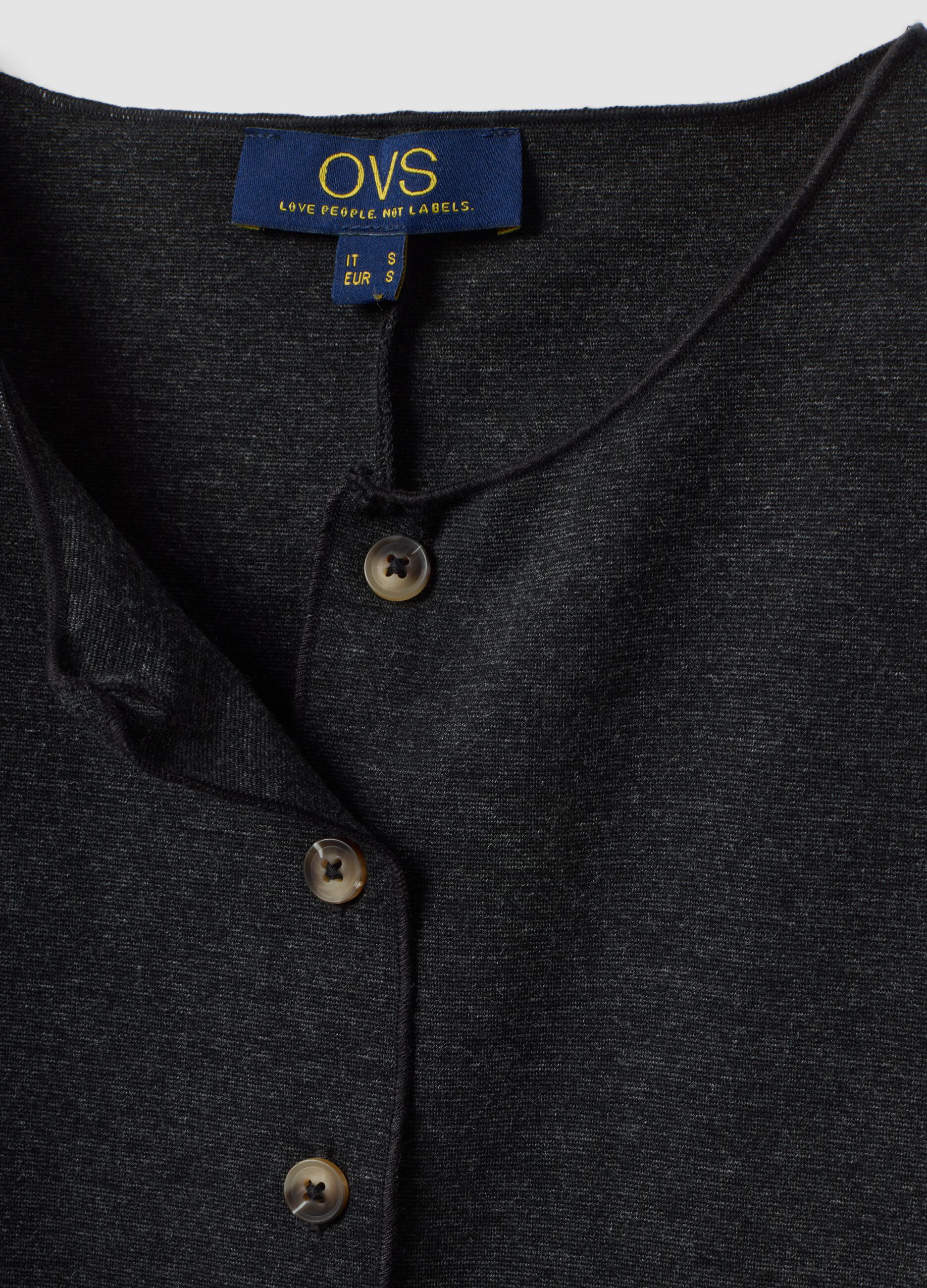 Black Milano stitch waistcoat in stretch viscose, regular fit