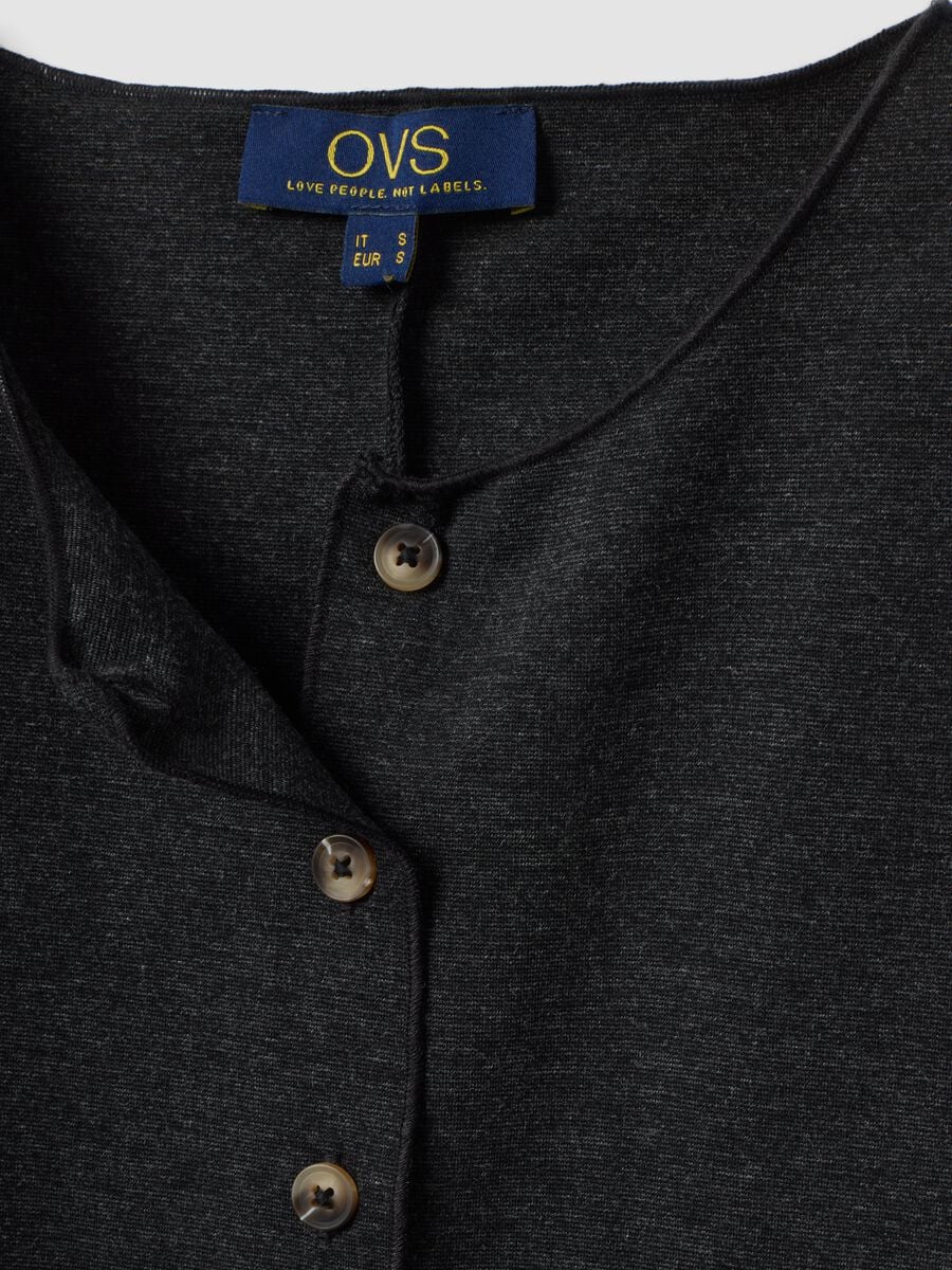 Black Milano stitch waistcoat in stretch viscose, regular fit_5
