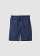 Blue pure cotton shorts with elasticated waist_0