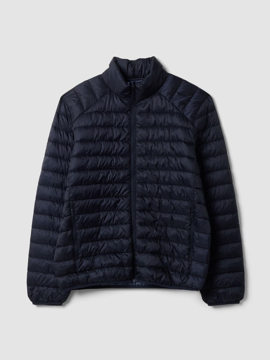 Giubbino Ultralight blu imbottito regular fit con zip_0