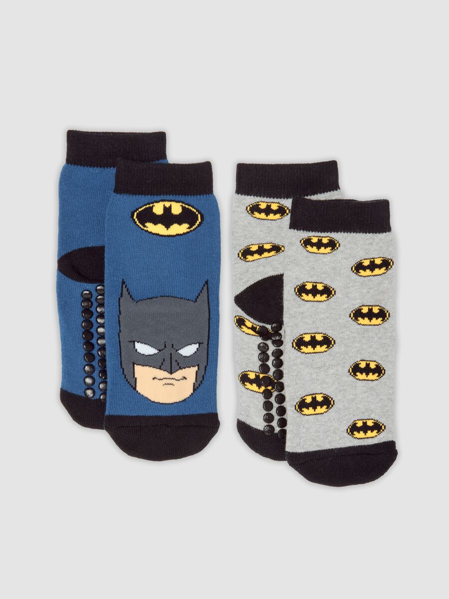 Bipack calze antiscivolo in cotone organico elasticizzato con stampa Batman_0