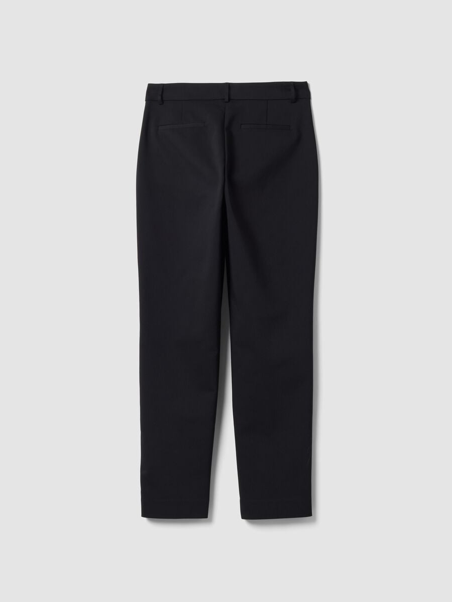 Pantaloni neri slim in cotone elasticizzato_2