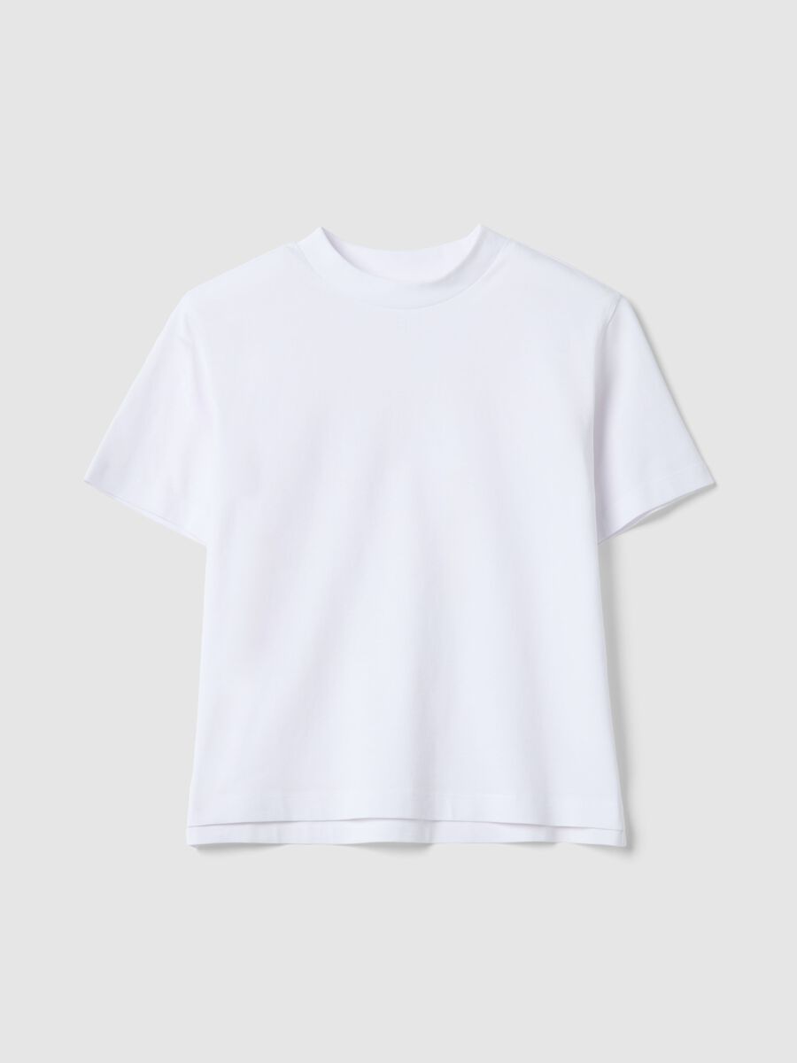 White crew neck pure cotton t-shirt regular fit_4