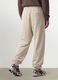 Beige Jogger aus Baumwollmix mit B&uuml;ndchenabschluss und Kordelzug_4