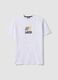 White pure cotton T-shirt with Los Angeles Lakers logo_4