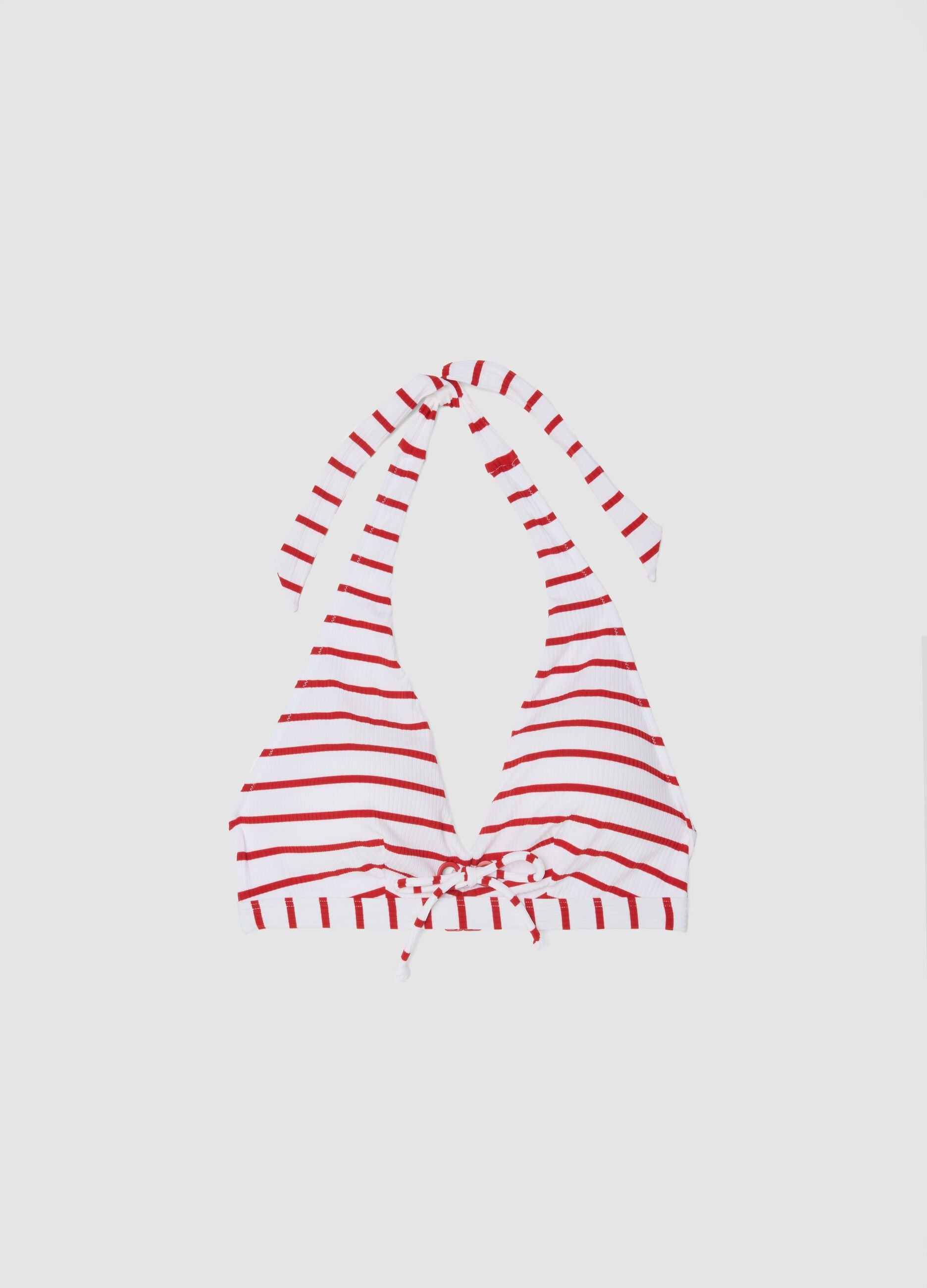 White triangle bikini top in stretch fabric