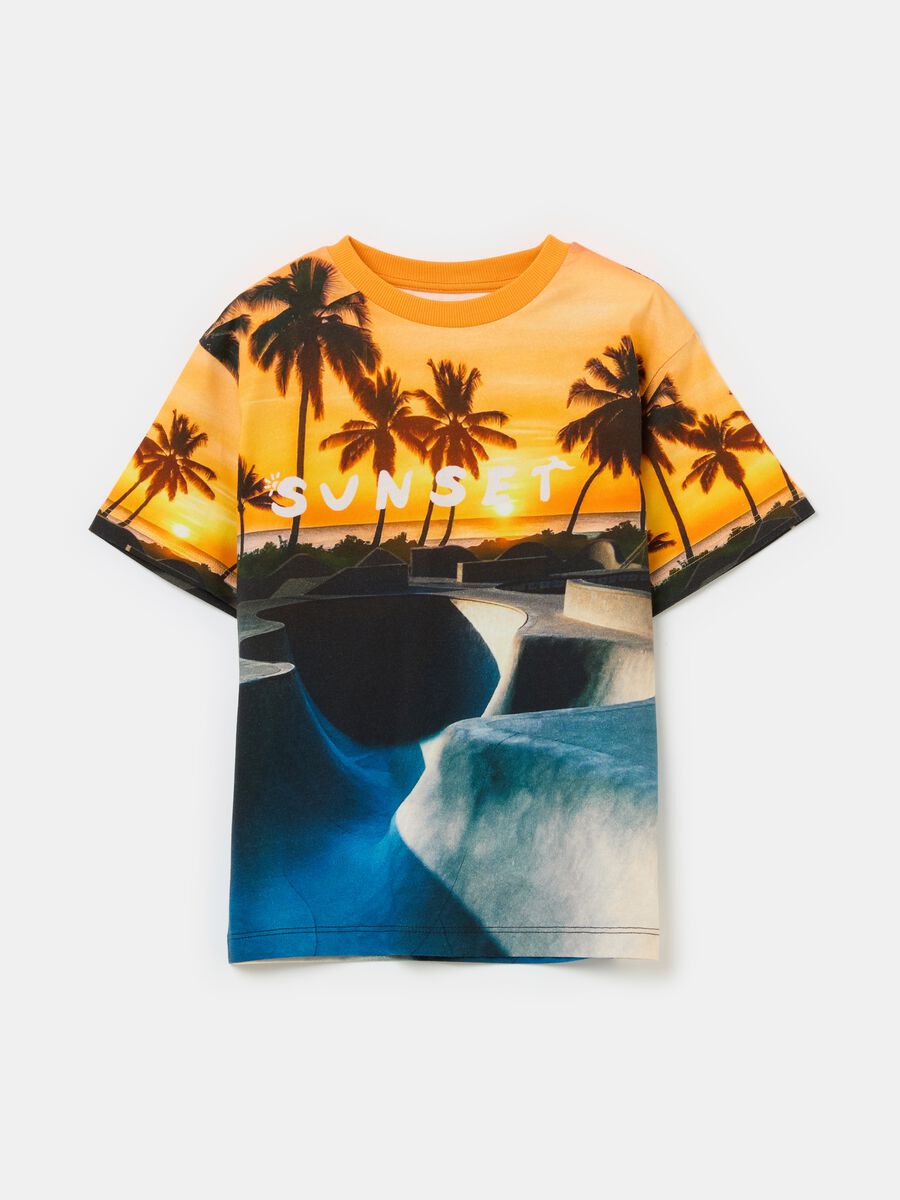 T-shirt with Malibu skateboard park print_0
