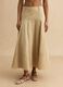 Gonna beige lunga in puro cotone_1