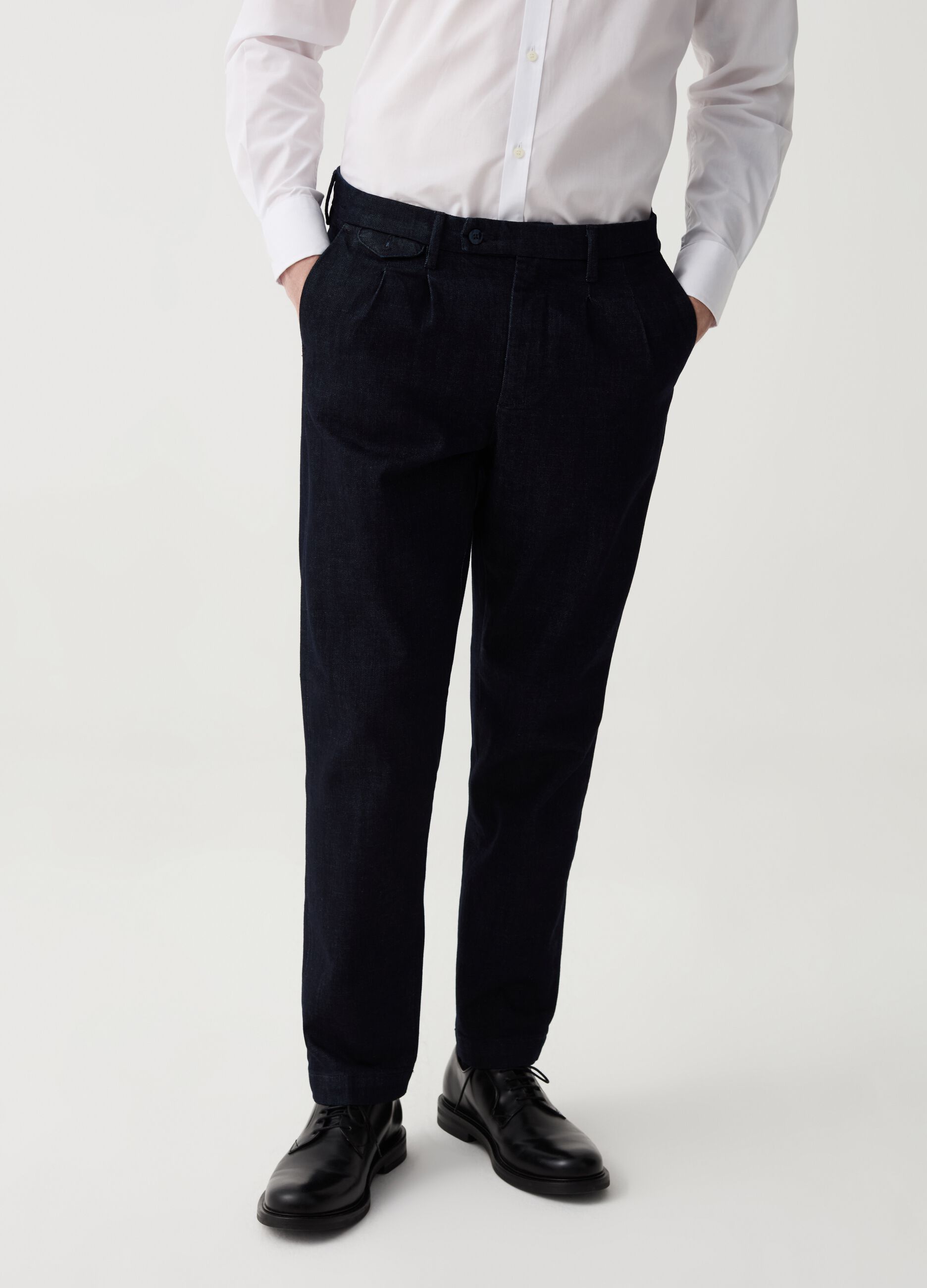 B.ST 1957 comfort-fit chino trousers in denim