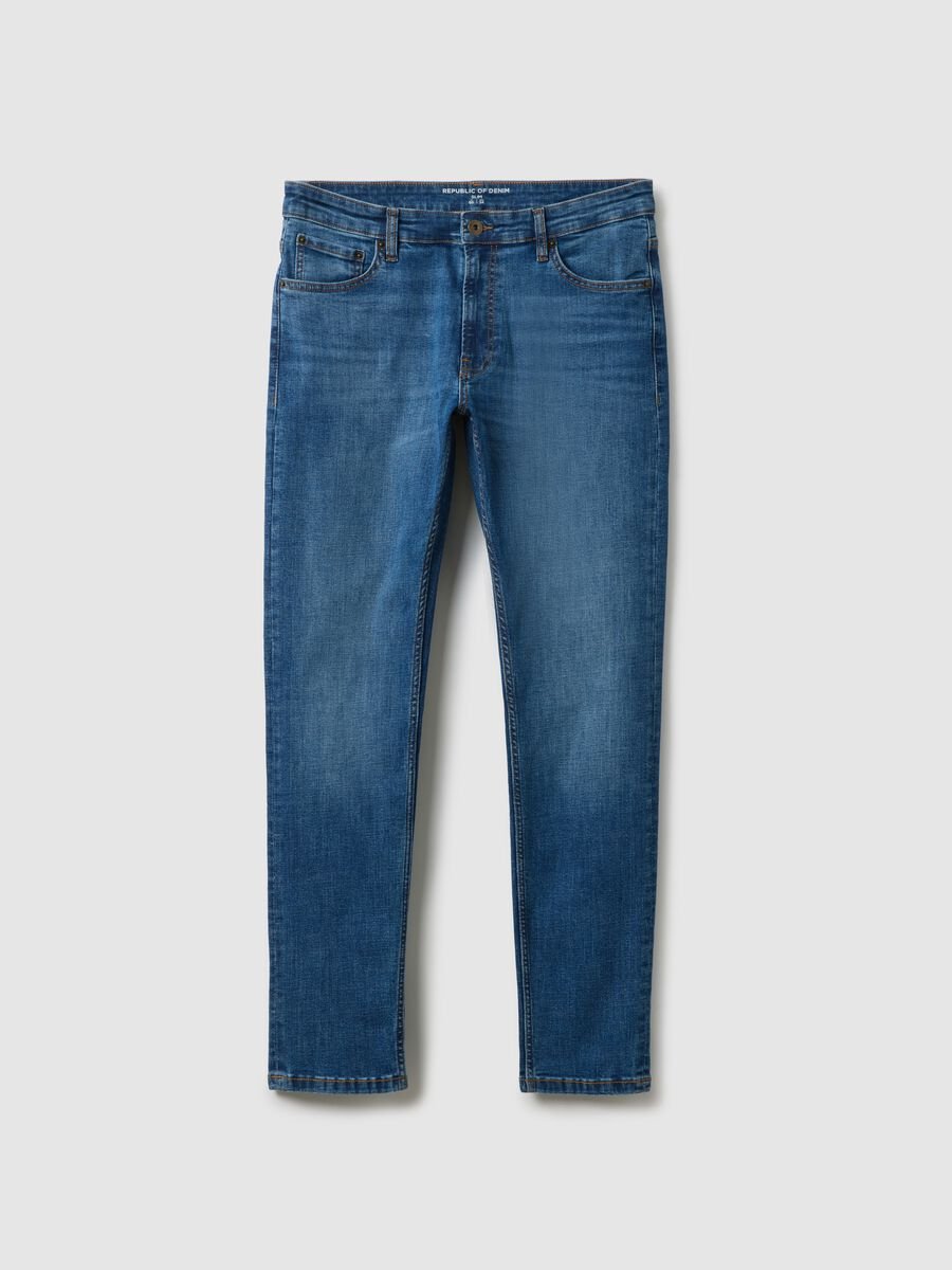 Slim fit stretch cotton blue jeans_4