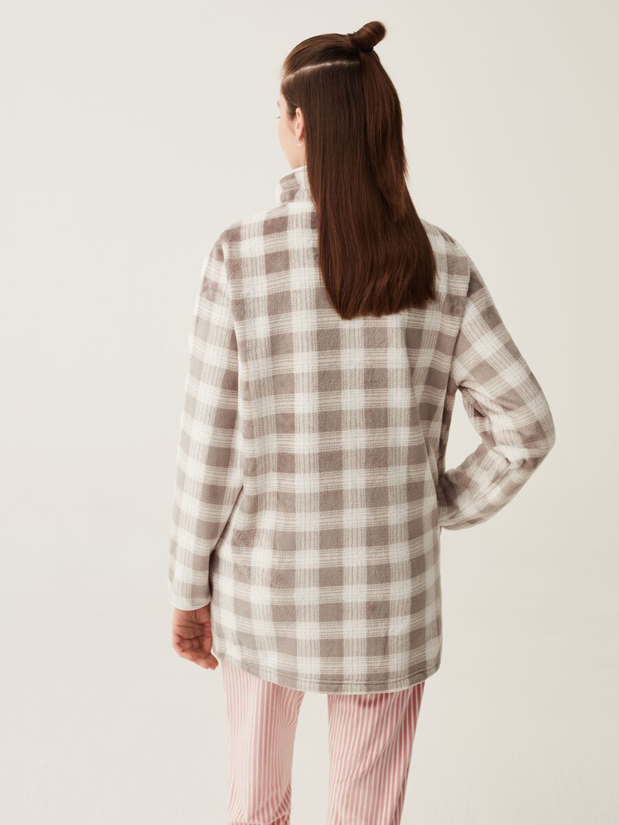 Full-zip dressing gowns with check pattern_2