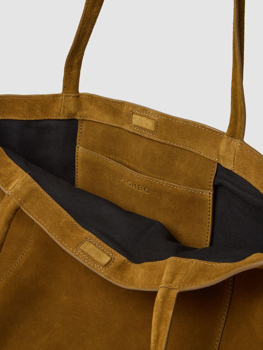 Borsa marrone in vera pelle con doppi manici_1