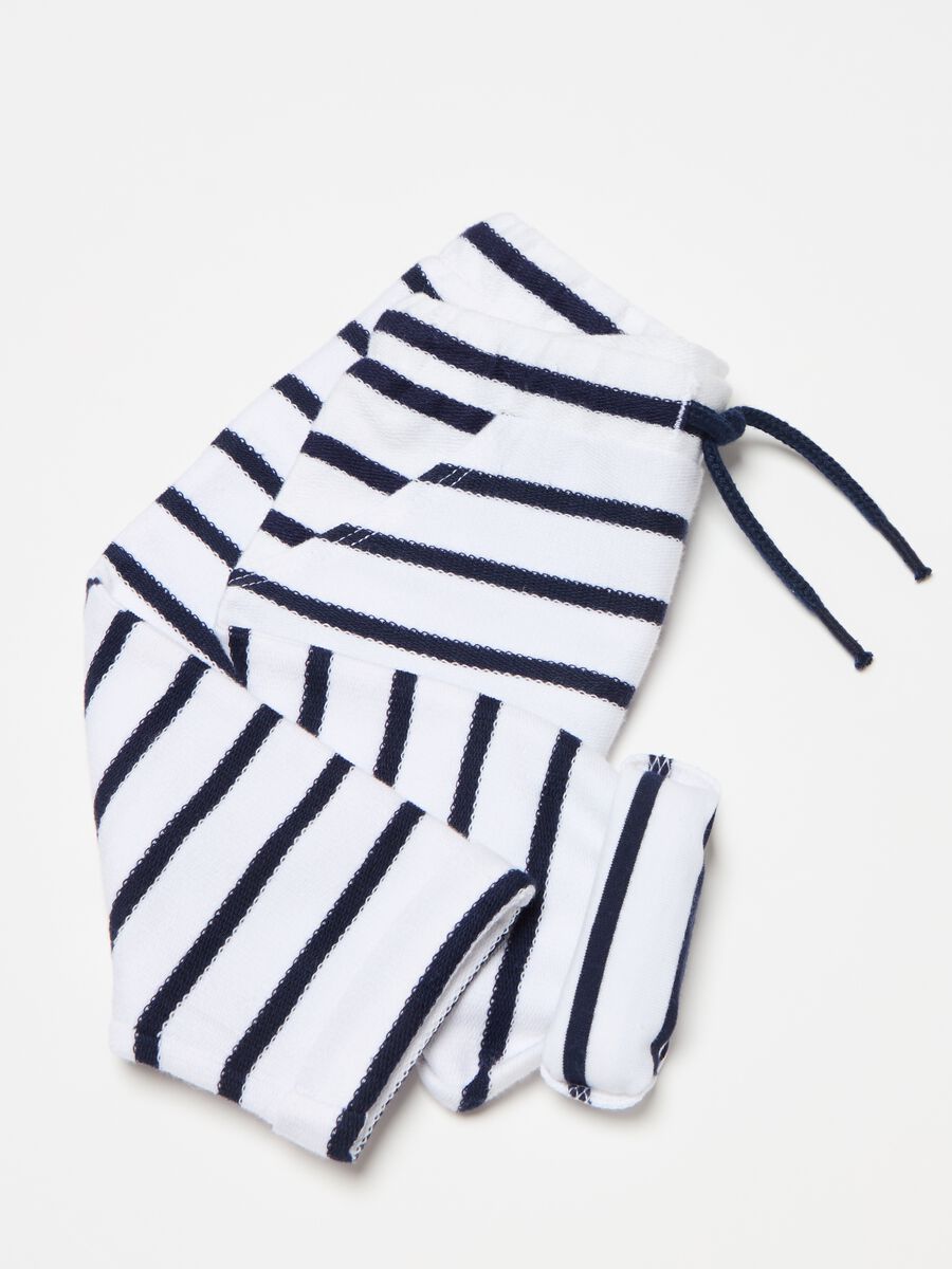 Striped organic cotton joggers with drawstring_2