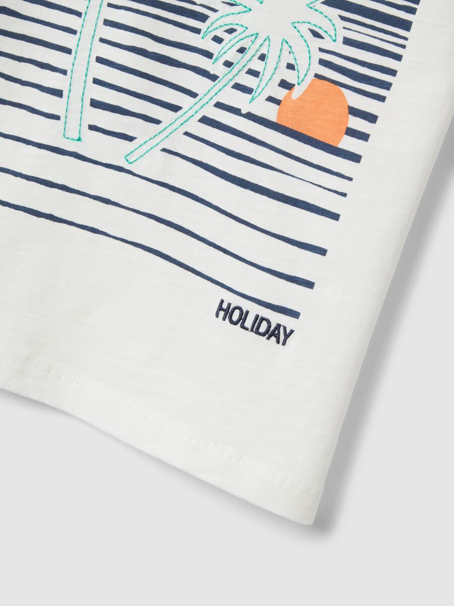 T-shirt in puro cotone bianca da bambino regular fit con stampa_2