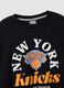 T-shirt noir en pur coton avec imprim&eacute; New York Knicks_5