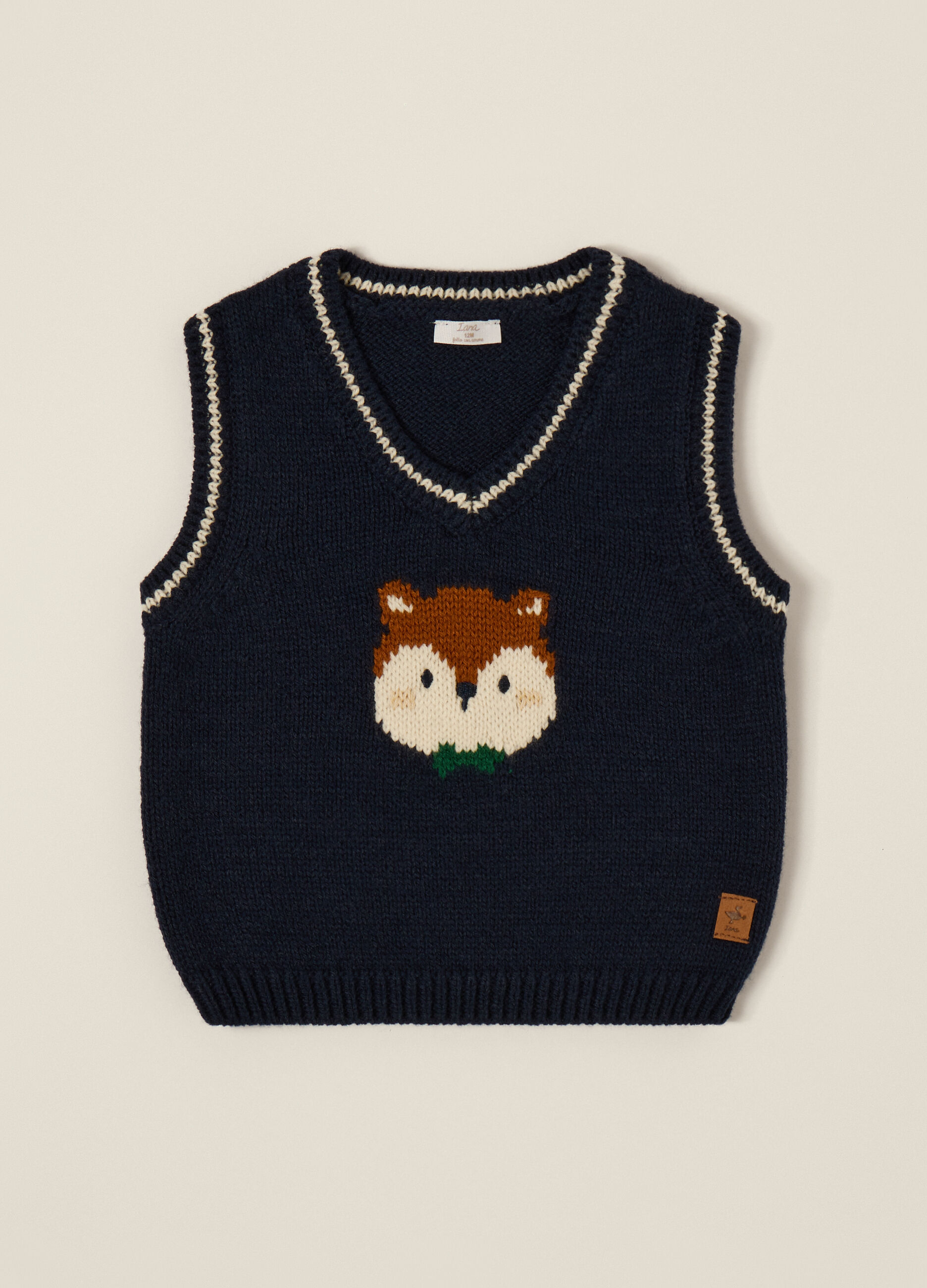 Blue Vest with Animal Pattern