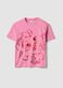 Pink pure cotton regular fit T-shirt with Stitch print_0