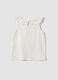 White organic cotton tank top with ruffle trim_1