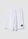 White pure cotton bermuda shorts with elasticated waist_4