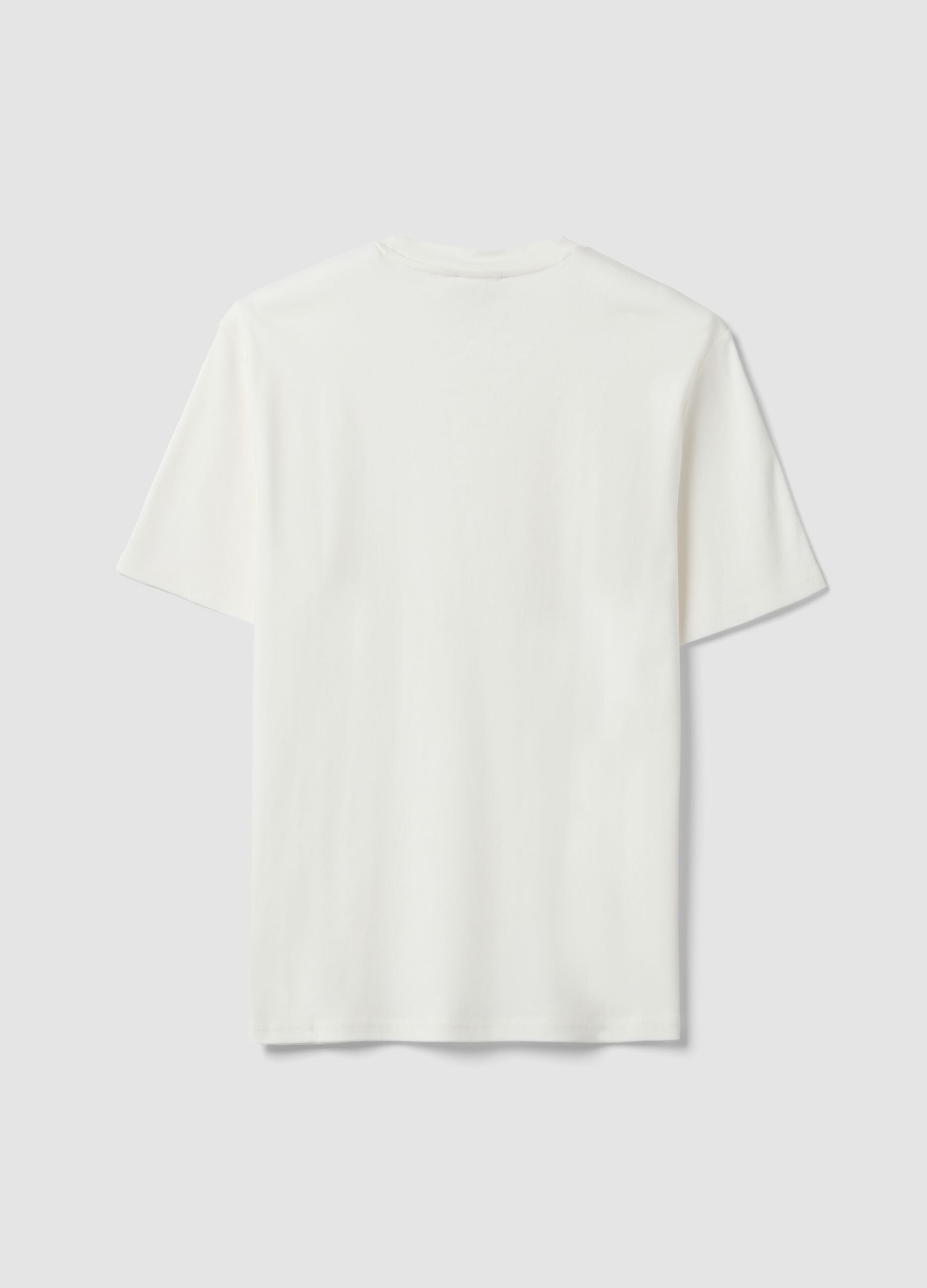 White pure cotton short-sleeve T-shirt, relaxed fit
