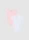 Pack of short-sleeved multicolor bodysuits for baby girls made from pure cotton_0