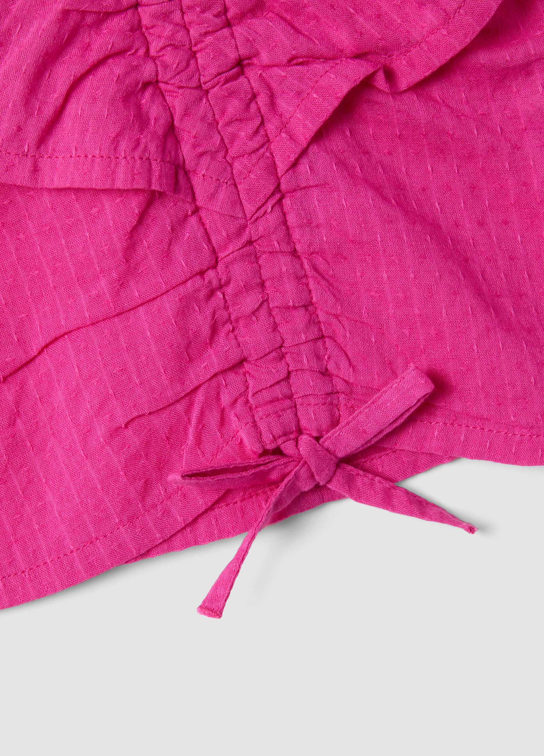 Pink pure cotton top with ruffles
