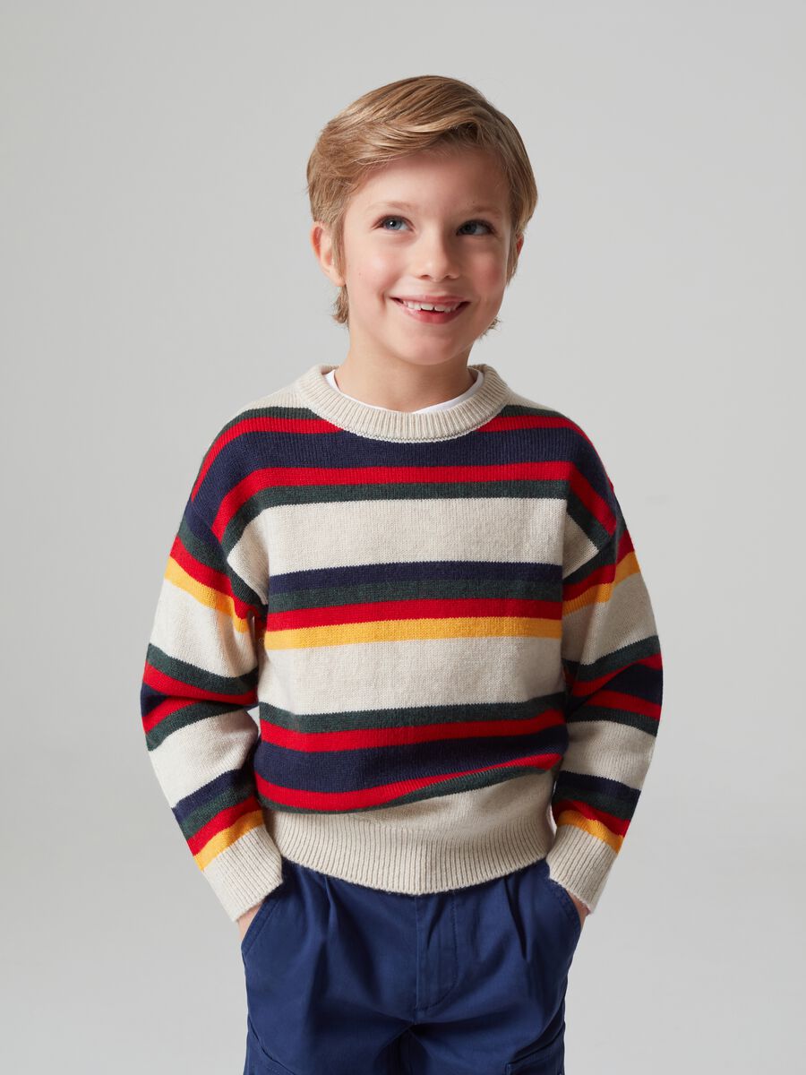 Pullover with multicolour striped pattern_5