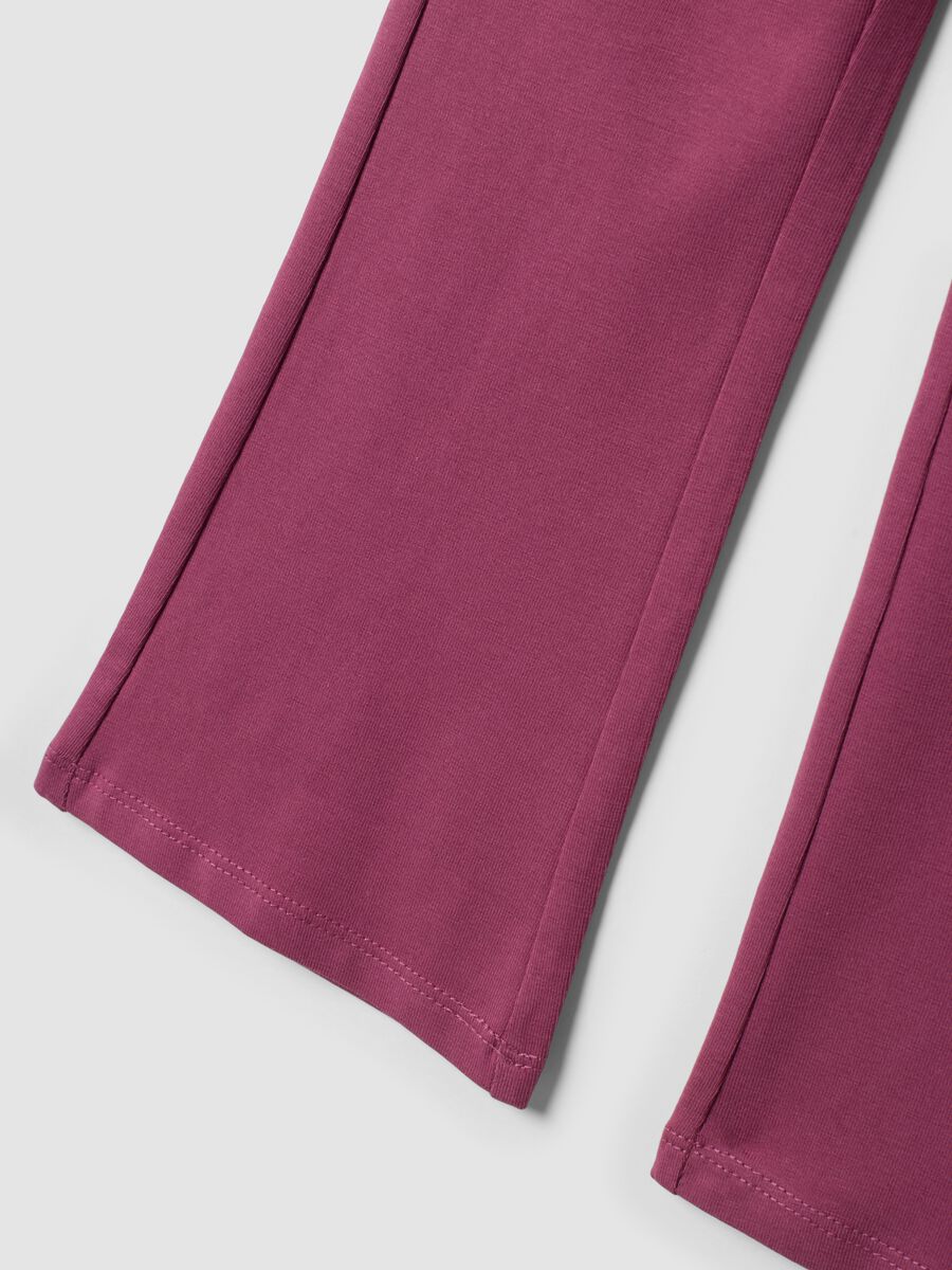 Pink cotton-stretch flared leggings_3