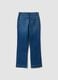 Blue cropped slim-fit denim jeans in stretch cotton and viscose_6