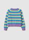 Girl's multicolour striped pure cotton pullover, regular fit_1