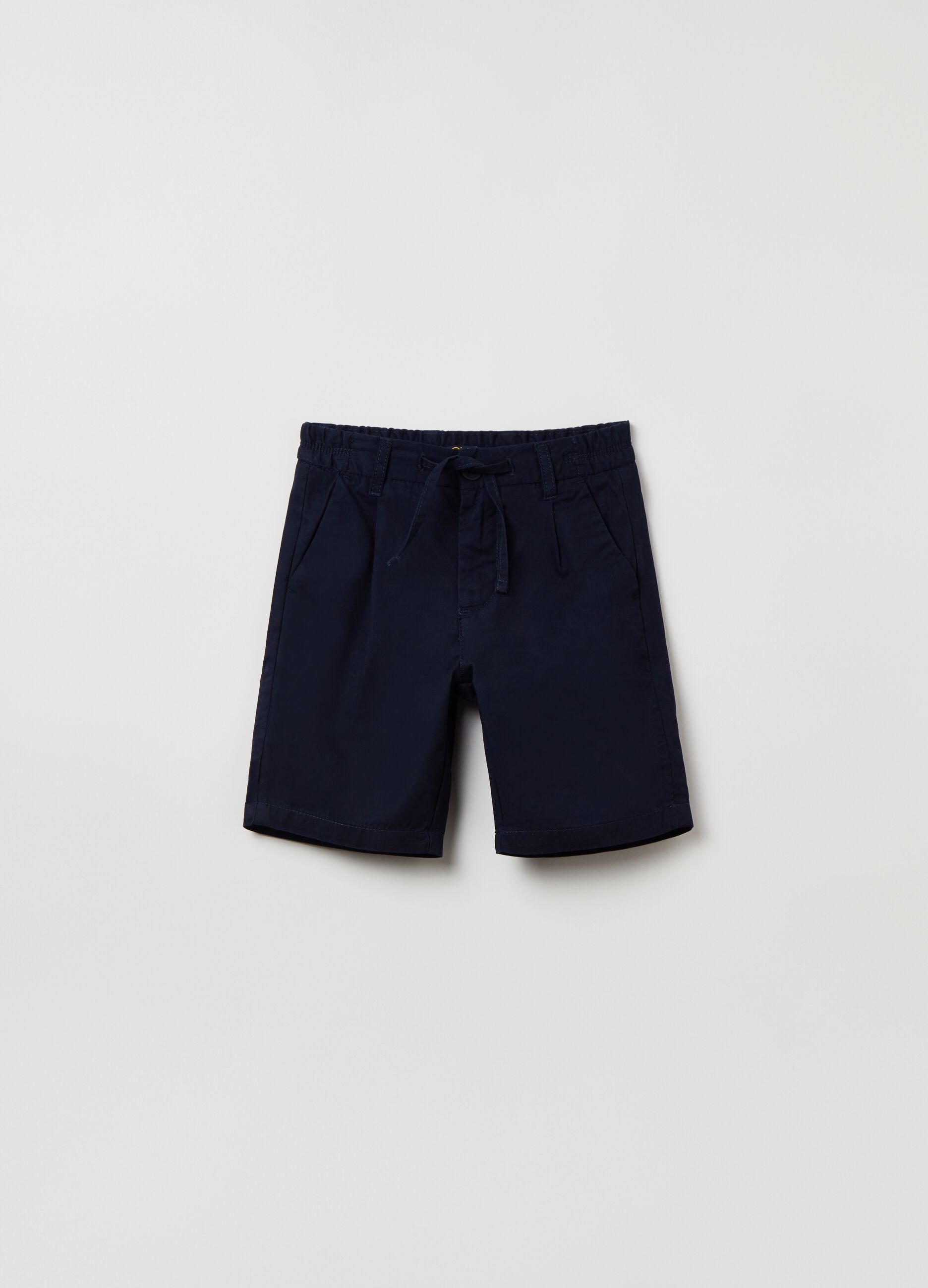 Chino Bermuda shorts in cotton with drawstring