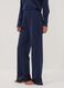Blue pyjama trousers in cotton, lyocell and stretch wool_3