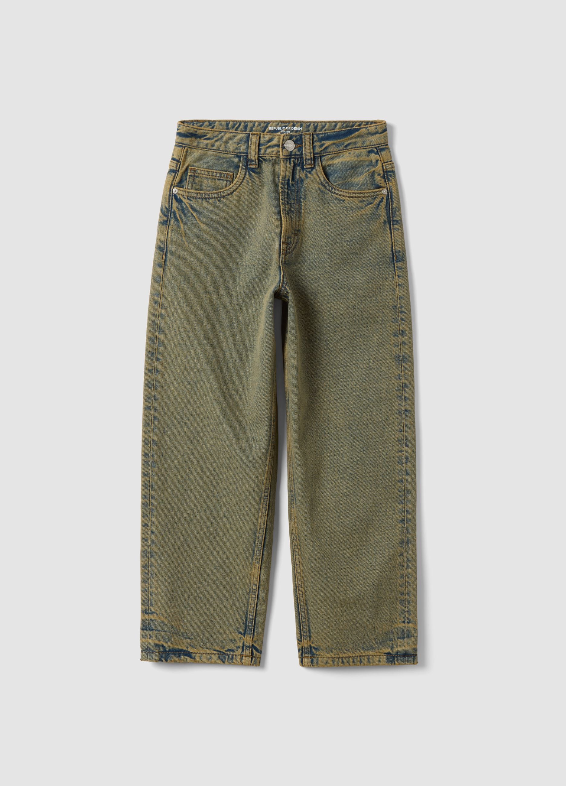 Pure cotton denim jeans, skater fit
