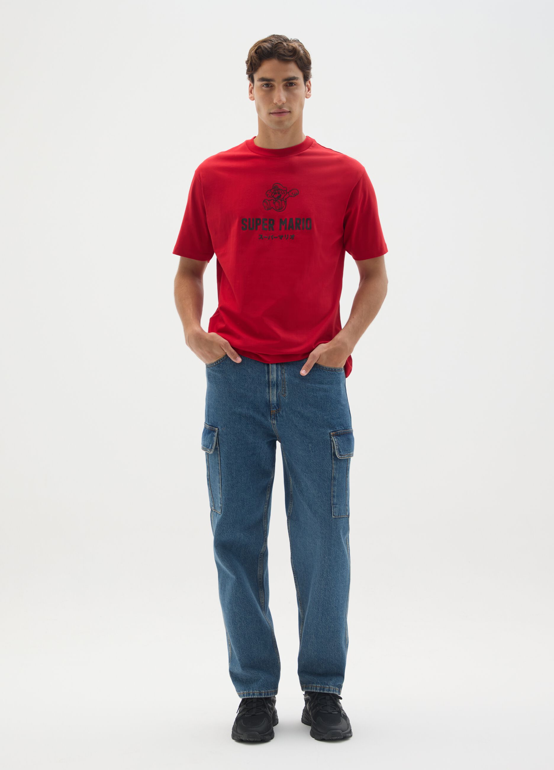 Red pure cotton T-shirt