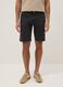 Black stretch cotton Bermuda shorts_1