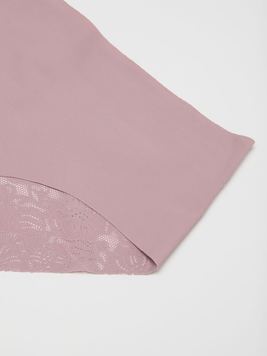 High-waisted pink stretch lace briefs_5