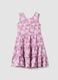 Vestido rosa sem mangas em tecido el&aacute;stico com estampado floral_0