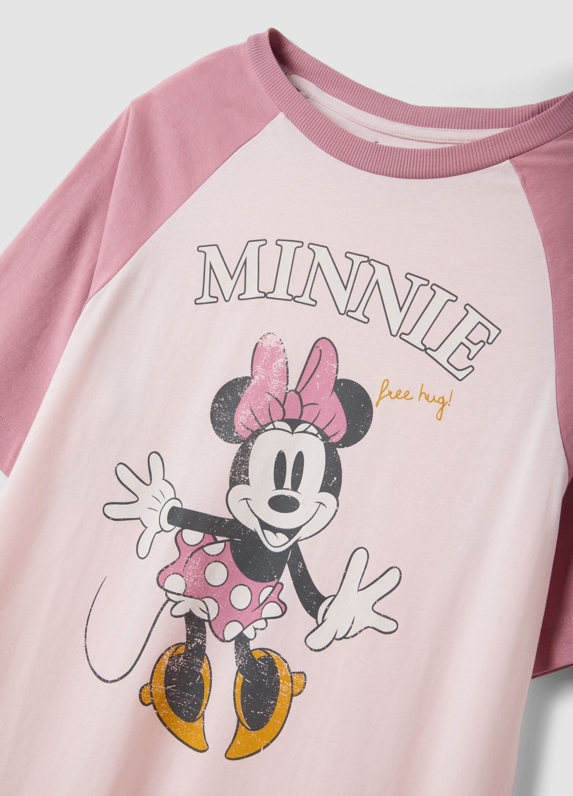 Camis&oacute;n rosa de puro algod&oacute;n org&aacute;nico con estampado de Minnie