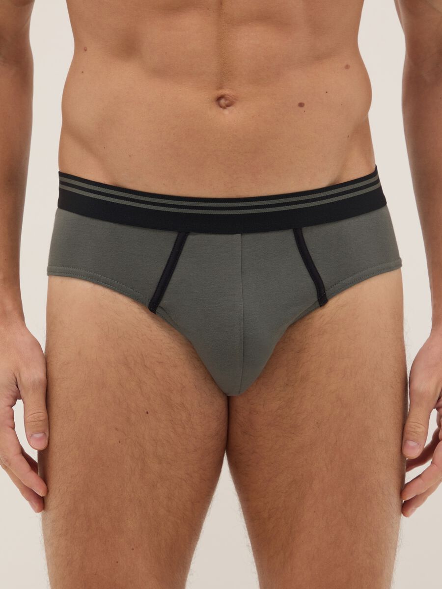 Tripack Regular Fit Multicolour Stretch Cotton Briefs_1