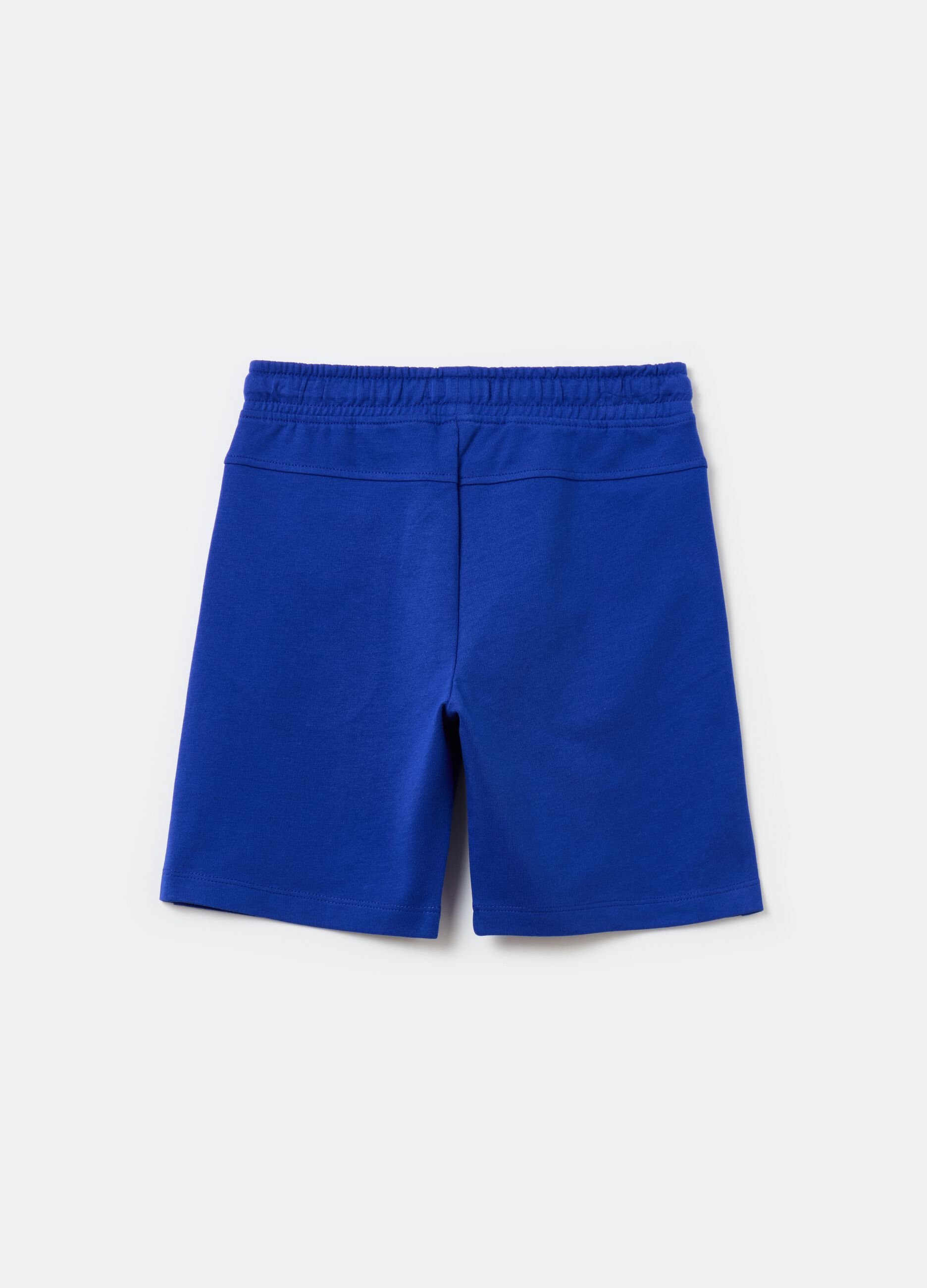 Bermuda shorts with drawstring and print