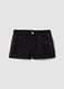 Girls&rsquo; black 100% cotton shorts with sparkly details_3