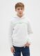 White kids' cotton blend sweatshirt regular fit with Minecraft print_0