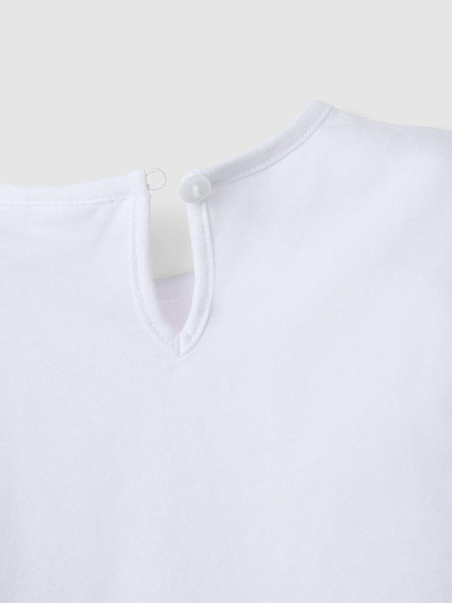 T-shirt in puro cotone bianca da bimba regular fit con unicorno_3