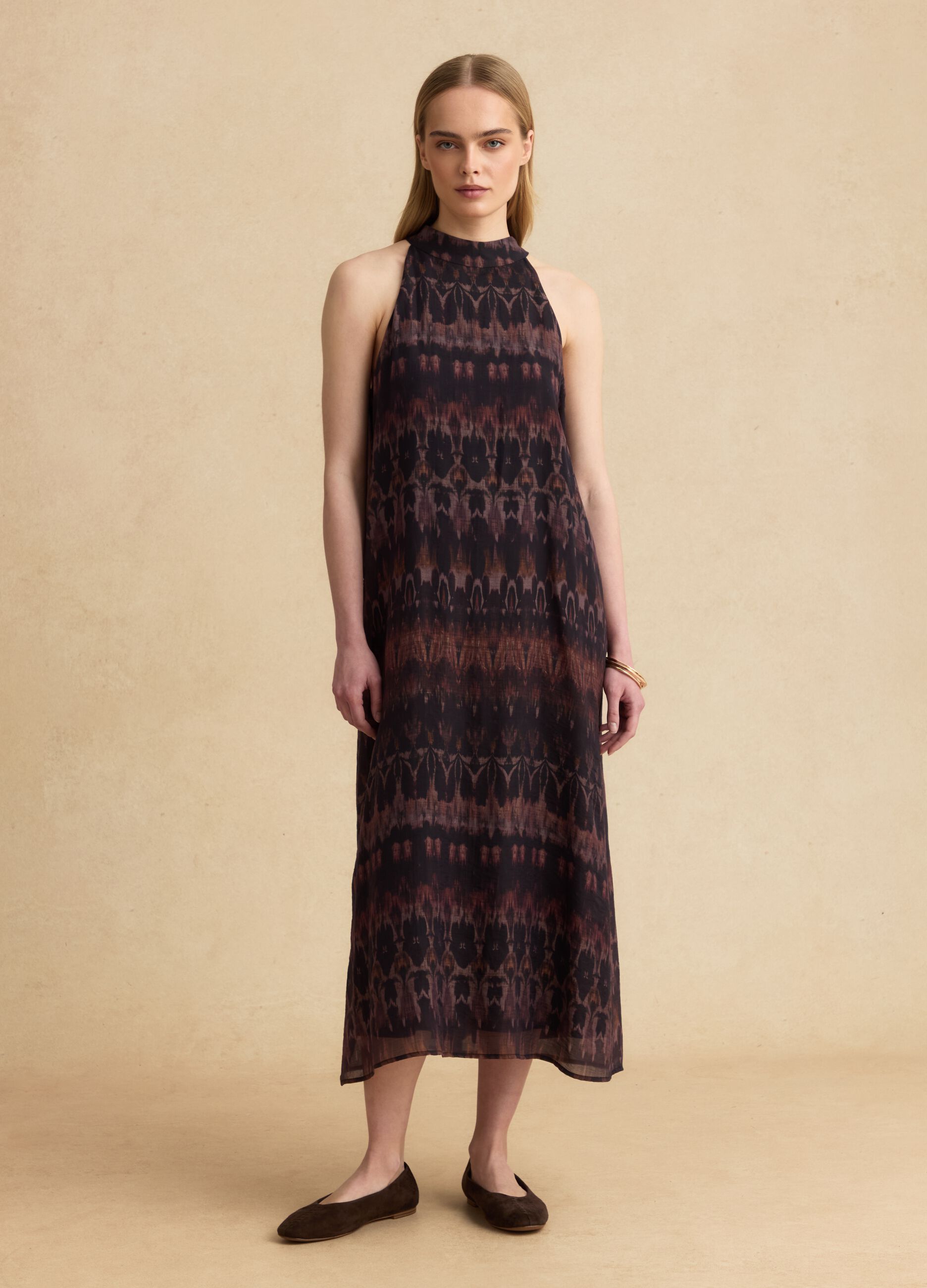 Purple maxi dress in lyocell blend