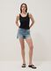 Light blue pure cotton denim shorts_0